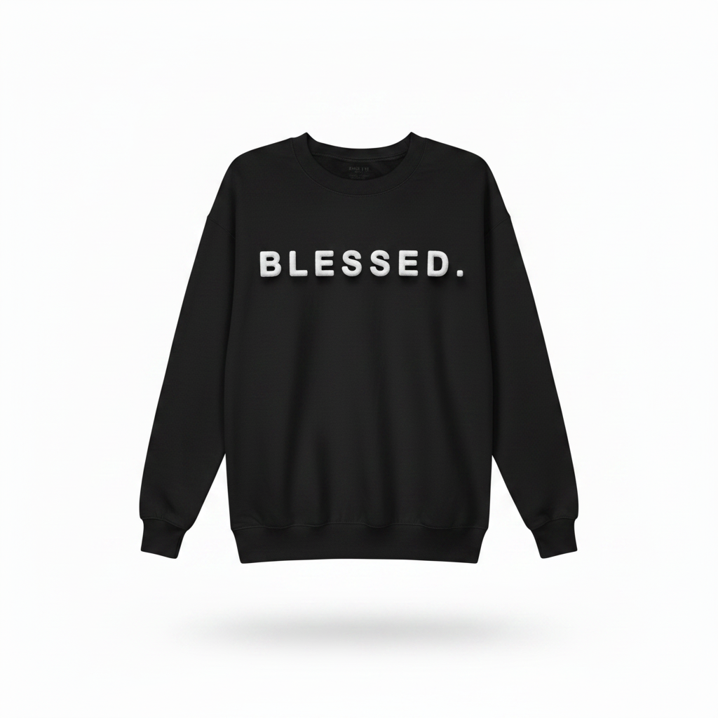 Blessed 3D PUFF Crew Neck Sweater