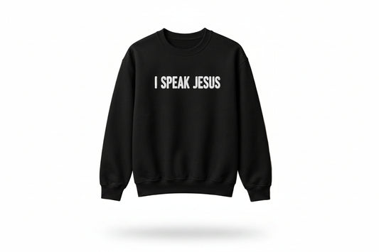I Speak Jesus Sweater Puff Print